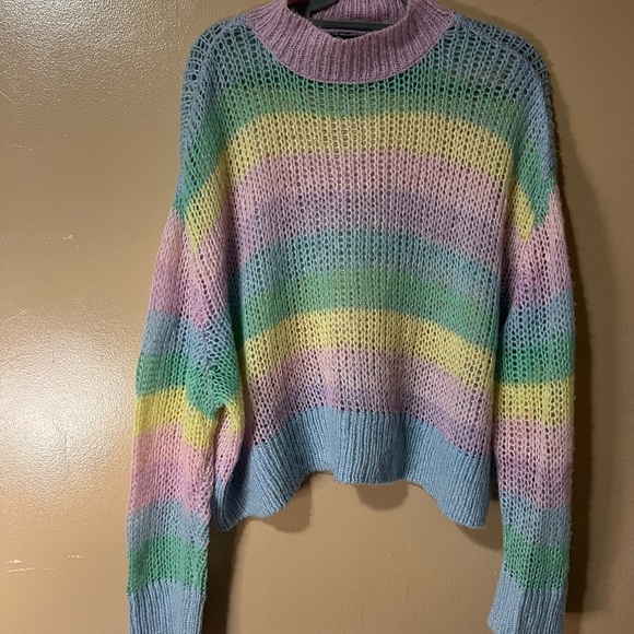 Lazy Oaf Multicolor Striped Cowl Sweater - Picture 2 of 3